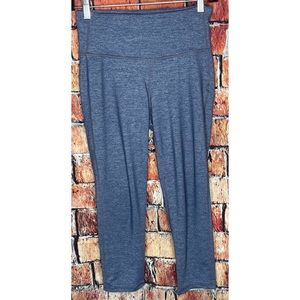 Athleta Gleam Sparkle Chaturanga Heathered Blue Athletic Capri Crop Leggings XS